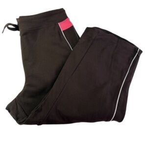 bcg Brown/Pink Capri Elastic/Drawstring Waist Hidden Pocket Leggings Size L